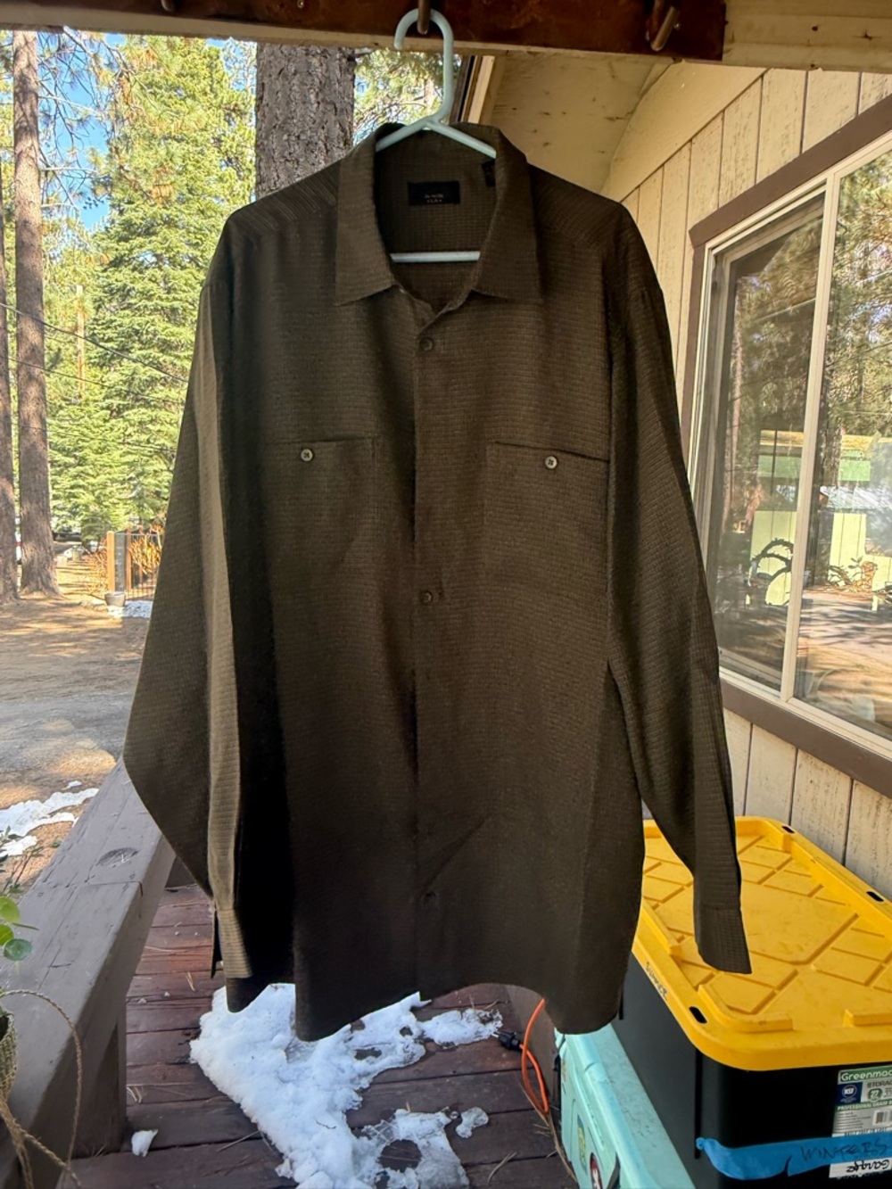 Men's Dark Olive Long-Sleeve Dress Shirt